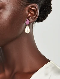 Candy Pearl Drop Earrings With Crystals
