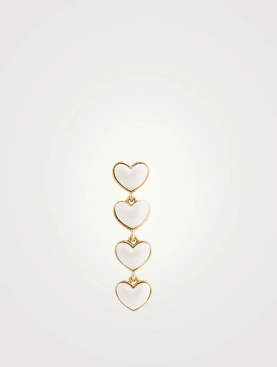 Sweetheart Crystal Pearl Drop Earrings