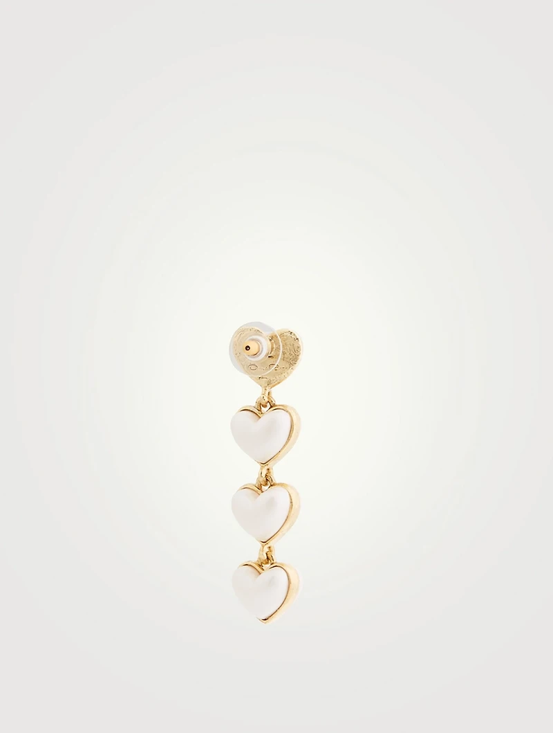 Sweetheart Crystal Pearl Drop Earrings