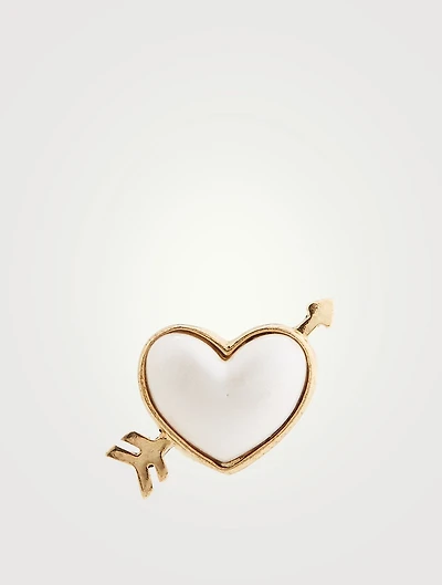 Sweetheart Faux Pearl Stud Earrings