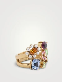 Florentine Ring With Crystals