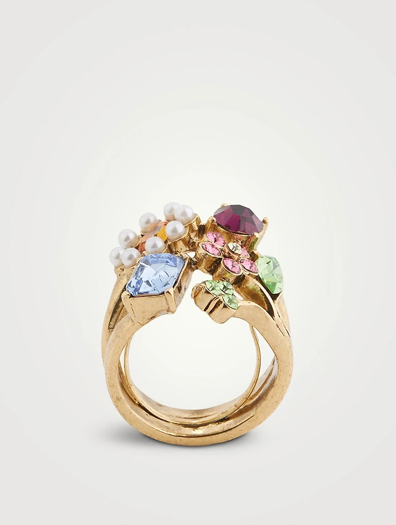 Florentine Ring With Crystals