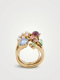 Florentine Ring With Crystals