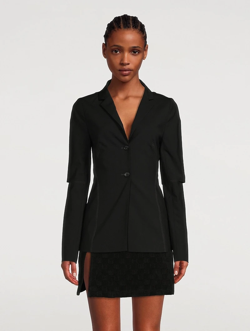 La Veste Melo Wool Stretch Backless Blazer