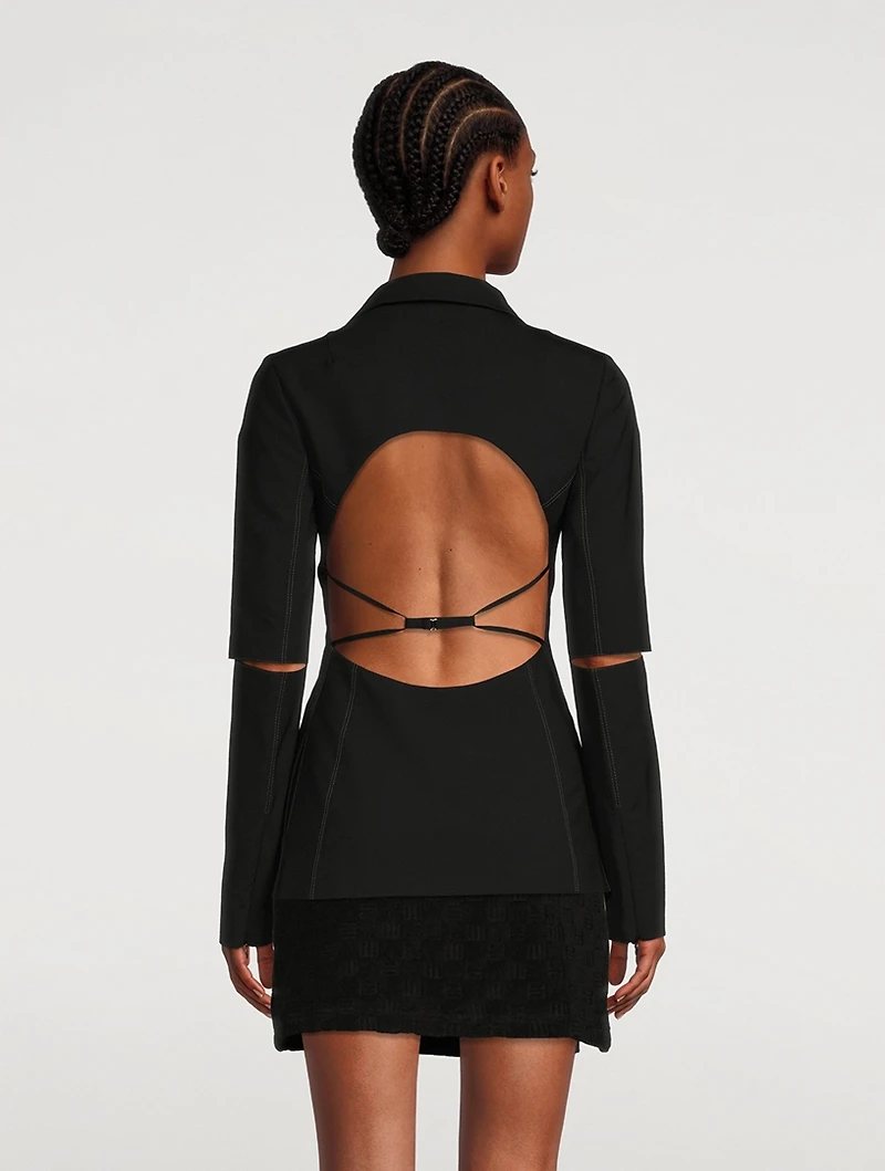 La Veste Melo Wool Stretch Backless Blazer