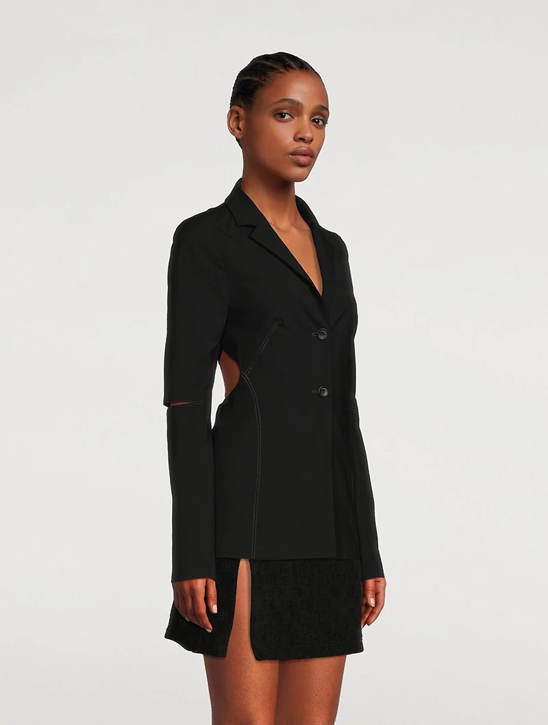 La Veste Melo Wool Stretch Backless Blazer