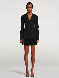 La Veste Melo Wool Stretch Backless Blazer