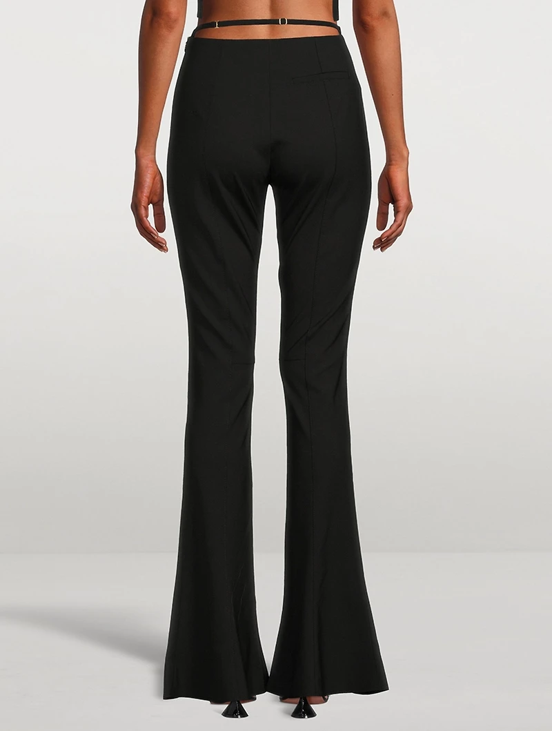Le Pantalon Tangelo Wool Stretch Pants With Strap