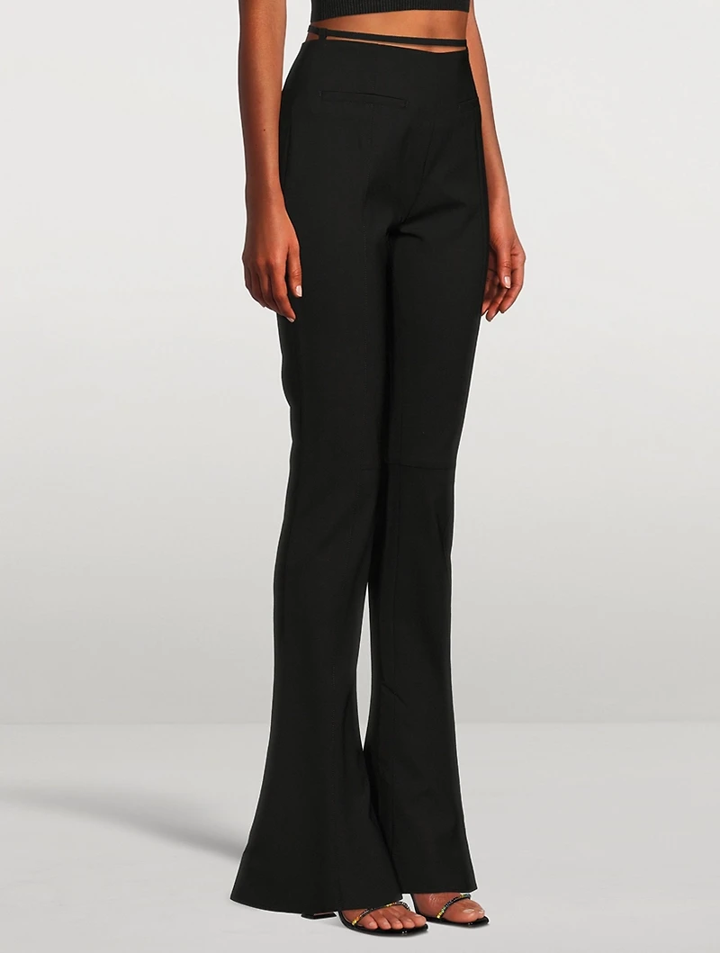 Le Pantalon Tangelo Wool Stretch Pants With Strap