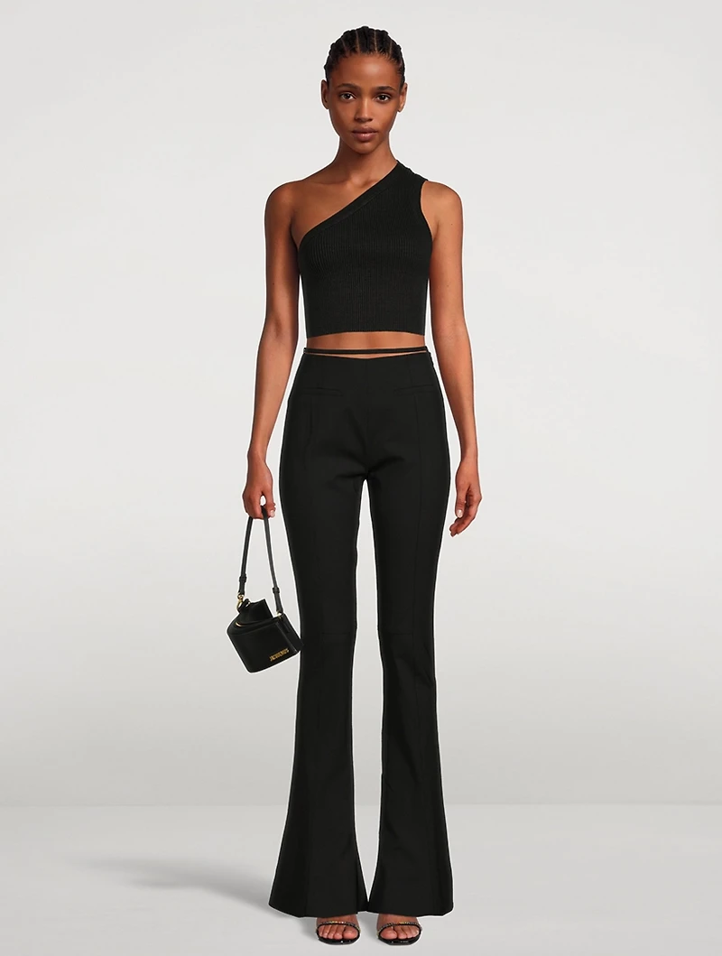 Le Pantalon Tangelo Wool Stretch Pants With Strap
