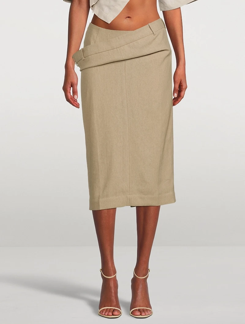 La Jupe Vela Draped Pencil Skirt