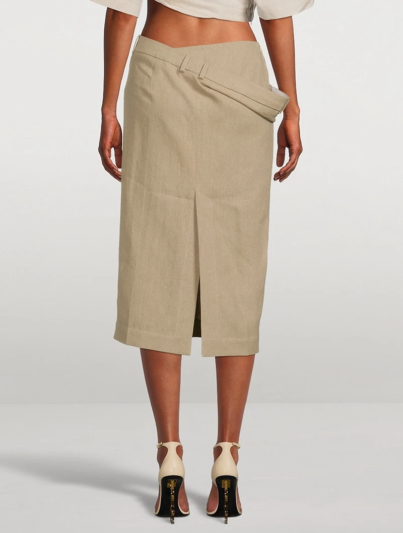 La Jupe Vela Draped Pencil Skirt