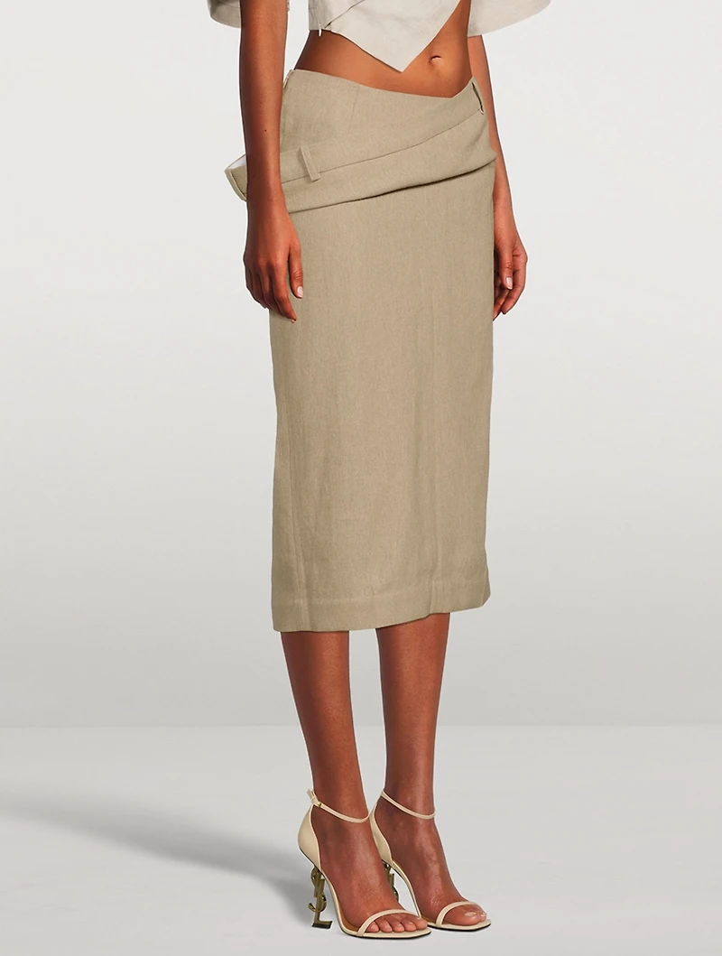 La Jupe Vela Draped Pencil Skirt