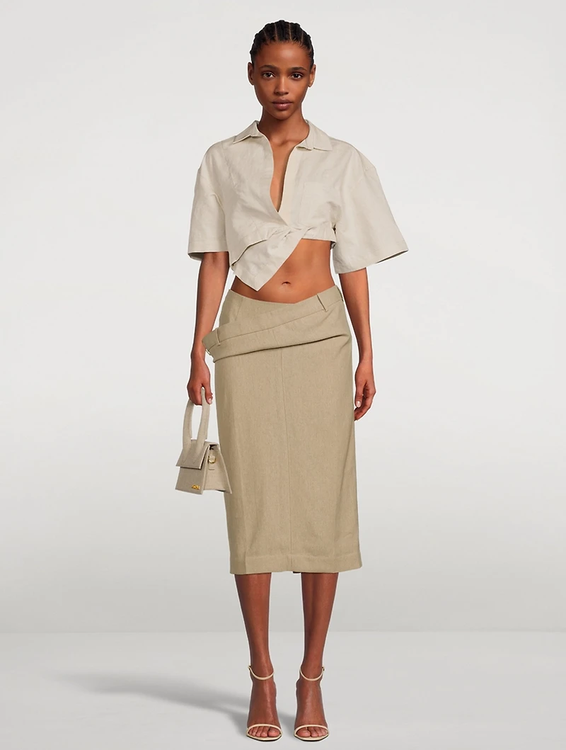 La Jupe Vela Draped Pencil Skirt