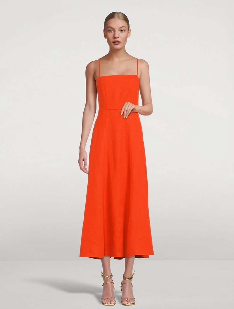 Verona Hemp Spaghetti Strap Midi Dress