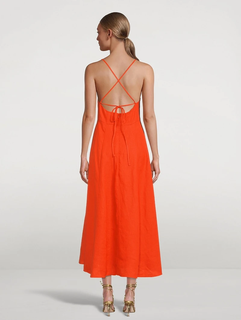 Verona Hemp Spaghetti Strap Midi Dress