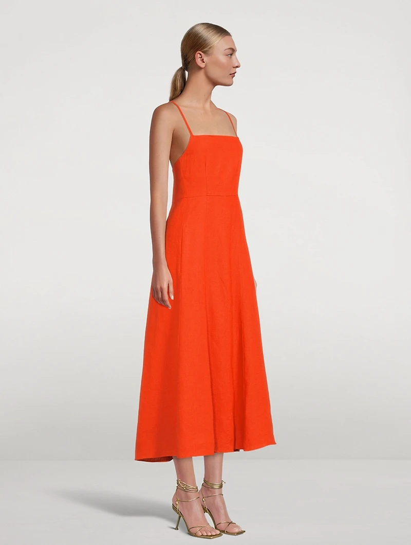 Verona Hemp Spaghetti Strap Midi Dress