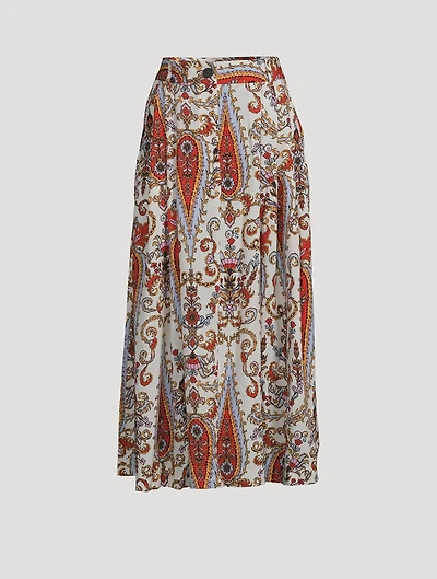Tulay A-Line Midi Skirt Ladeo Print