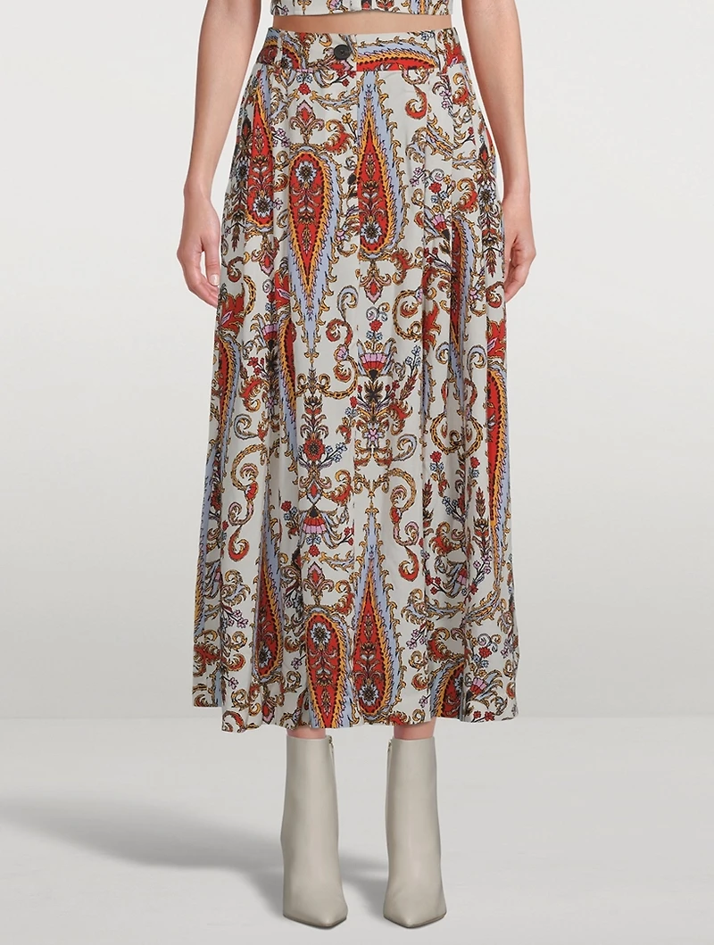 Tulay A-Line Midi Skirt Ladeo Print