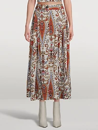 Tulay A-Line Midi Skirt Ladeo Print