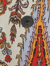 Levine Double-Breasted Coat In Paisley Print
