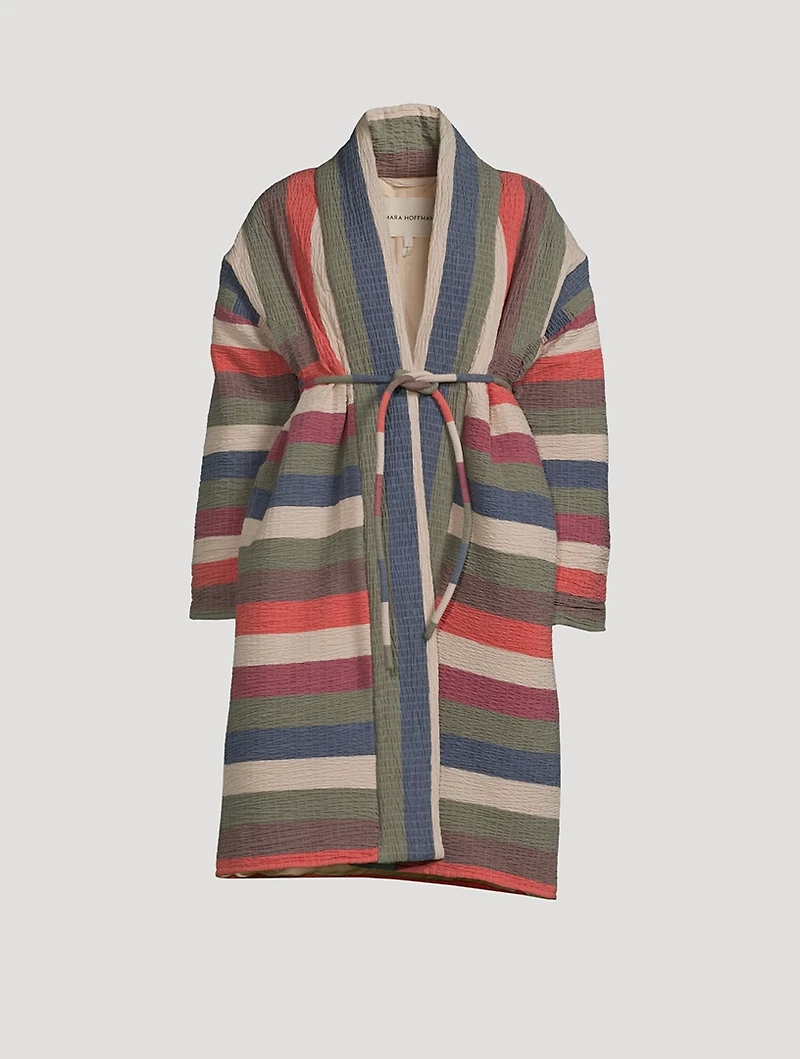 Kathya Striped Robe Coat