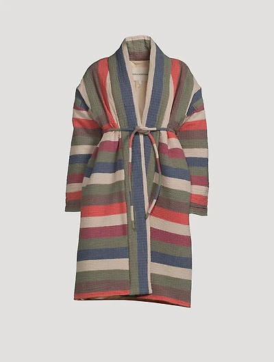 Kathya Striped Robe Coat
