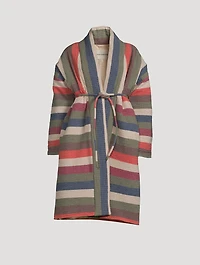 Kathya Striped Robe Coat
