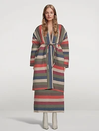 Kathya Striped Robe Coat