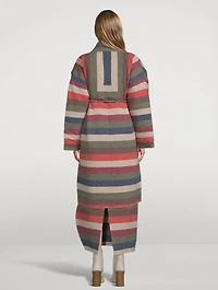 Kathya Striped Robe Coat