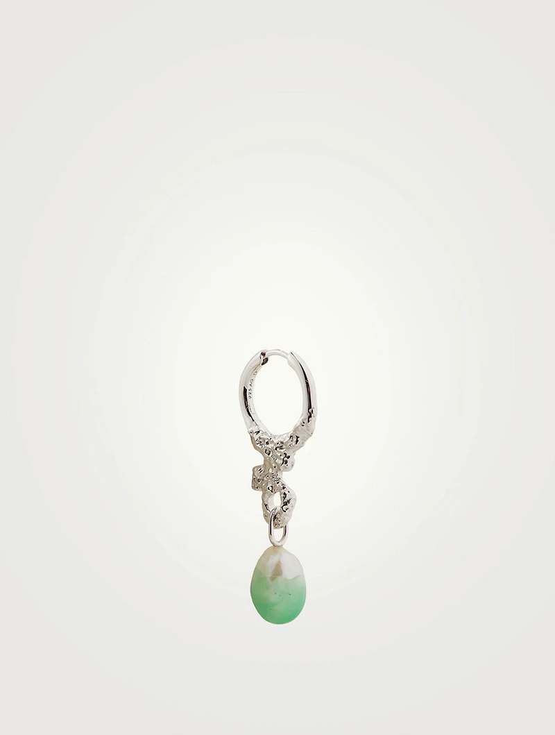Miran Hoop Drop Earring With Dipped Pearl