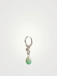 Miran Hoop Drop Earring With Dipped Pearl