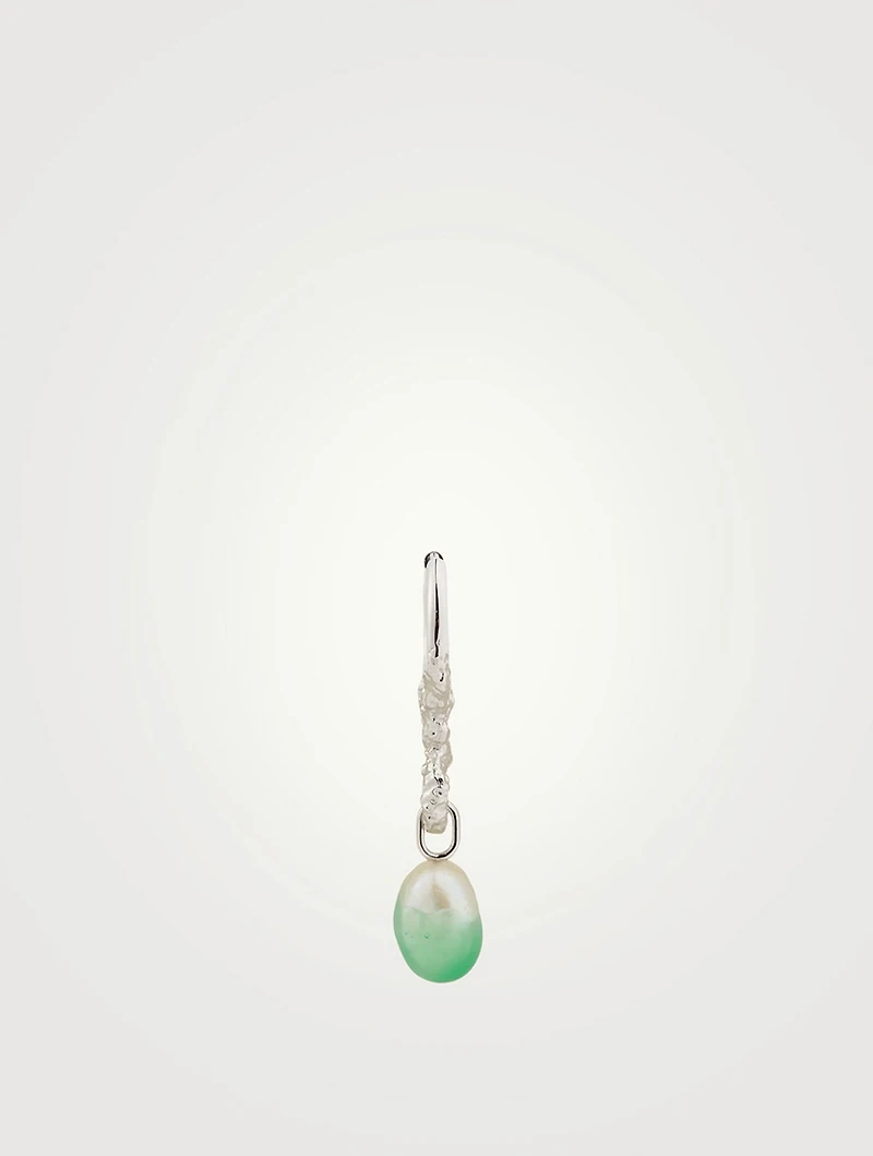 Miran Hoop Drop Earring With Dipped Pearl