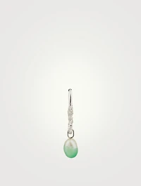 Miran Hoop Drop Earring With Dipped Pearl