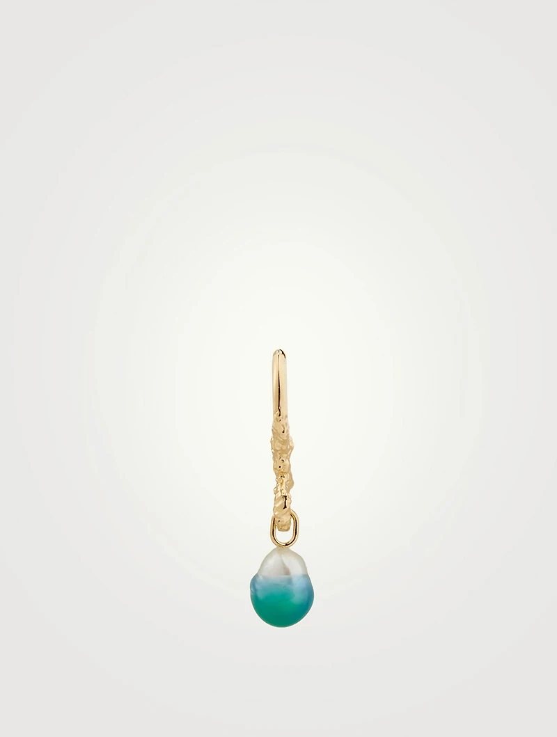 Miran Hoop Drop Earring With Dipped Pearl