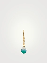 Miran Hoop Drop Earring With Dipped Pearl