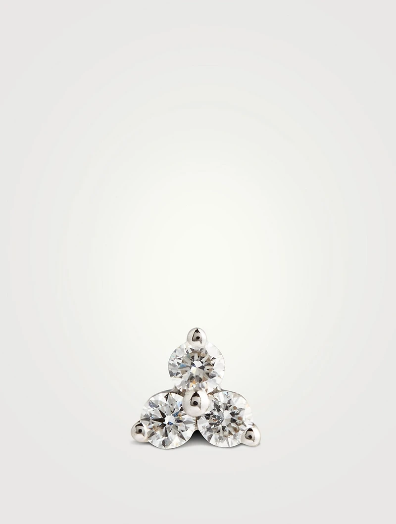 Large 18K Gold Diamond Trinity Earring