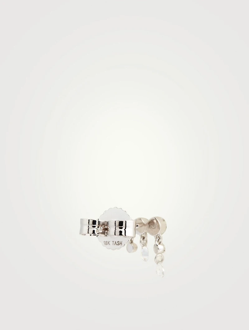 Invisible Set Diamond Crescendo 18K Gold Earring