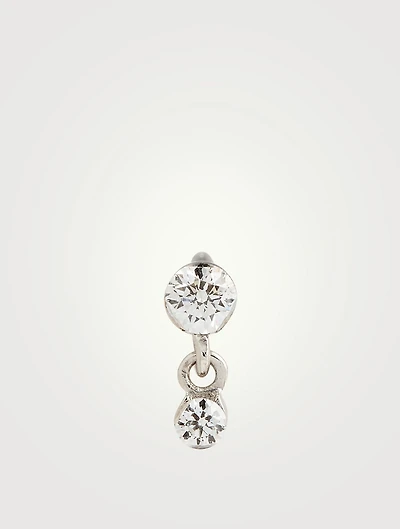 Invisible Set Dangling Diamond 18K Gold Earring