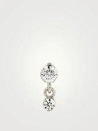Invisible Set Dangling Diamond 18K Gold Earring