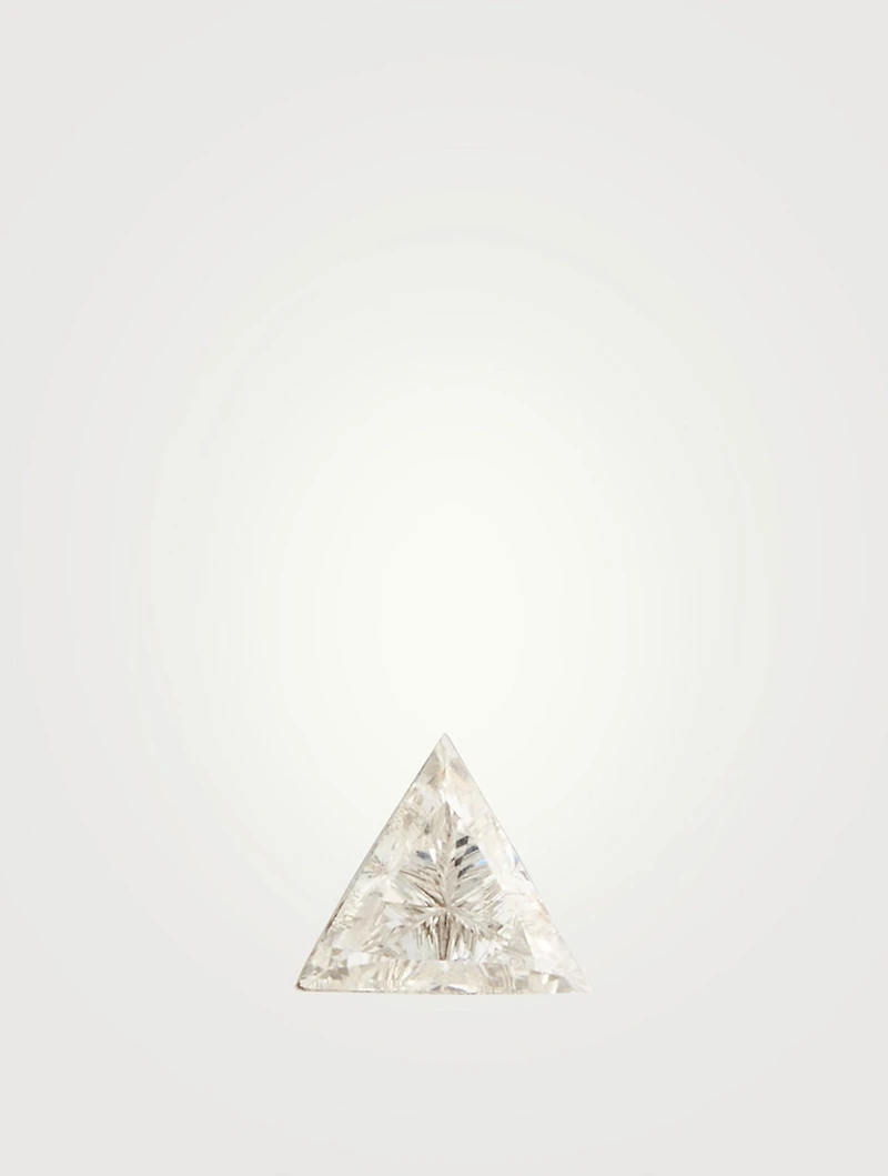Invisible Set Triangle Diamond 18K Gold Stud Earring