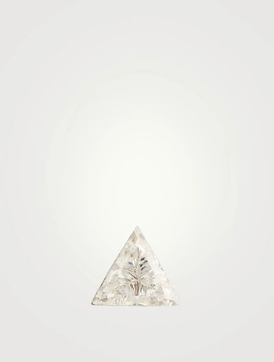 Invisible Set Triangle Diamond 18K Gold Stud Earring