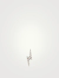 Lightning Bolt 18K Gold Stud Earring With Diamonds