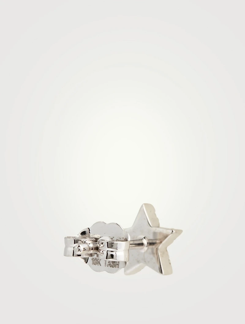 Star 18K Gold Stud Earring With Diamonds