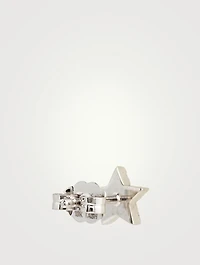 Star 18K Gold Stud Earring With Diamonds