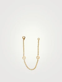 Long Double Diamond 18K Gold Chain Connecting Charm For Earring