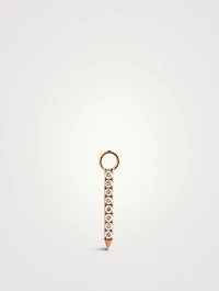 Black & White Diamond Eternity 18K Gold Bar Charm For Earring