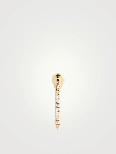 Diamond Eternity 18K Gold Bar Drop Earring
