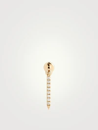 Diamond Eternity 18K Gold Bar Drop Earring
