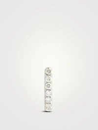 Invisible Set Diamond Eternity 18K Gold Hoop Earrings